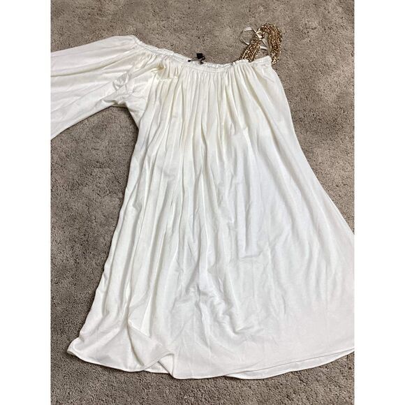 New. SKY ivory white gathered long sleeve mini with chains. Retails $249 - Picture 8 of 10